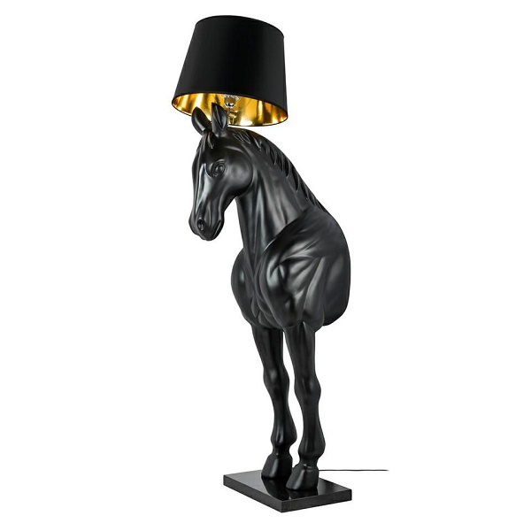 Lampa podłogowa KOŃ HORSE STAND M czarna - włókno szklane - Moosee